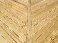 <b>Wood deck herringbone layout with breaker board</b>